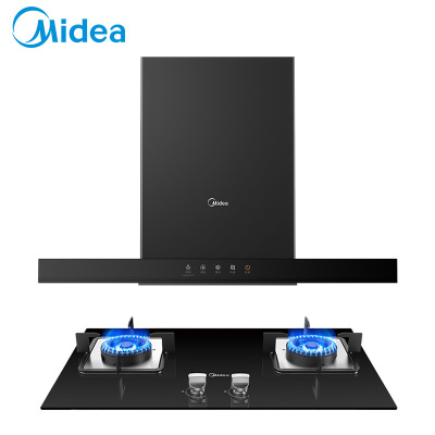 美的(Midea) 烟灶套装T201+Q216B天然气 21立方爆炒大吸力智能欧式油烟机+4.5kw猛火灶油烟机灶具套餐