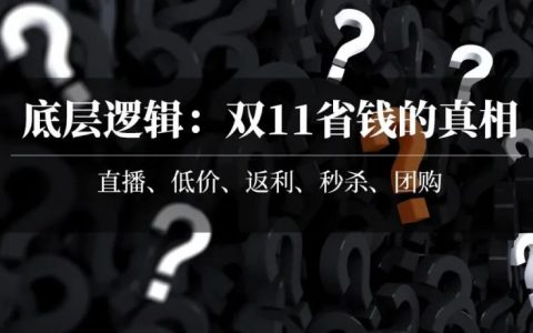 底层逻辑：双11省钱的真相！直播、低价、返利、秒杀、团购……