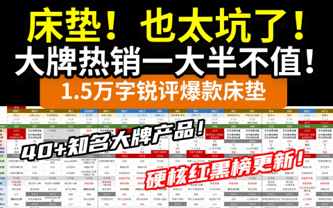 【真相】大牌床垫坑最多！别交护脊智商税！从夯到拉品牌锐评：喜临门雅兰蓝盒子慕思金可儿舒达丝涟京造金橡树源氏木语网易严选全友芝华仕顾家家居……乳胶记忆棉椰棕黄麻都