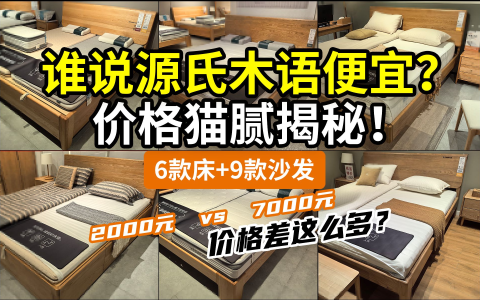 【扒皮】看起来差不多的两张床，价格差好几倍？实木家具水太深！6款双人床+9款沙发，价格拆解！黑胡桃樱桃木橡木白蜡木水曲柳山毛榉哪个贵？真皮科技布涤纶布艺价格差多