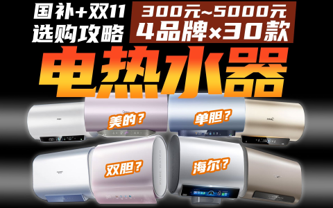 【心趴】电热水器咋捡便宜？5分钟搞懂！海尔美的/单胆双胆，大品牌主流型号30款全面盘点分析！全国补贴+双11活动测评指路